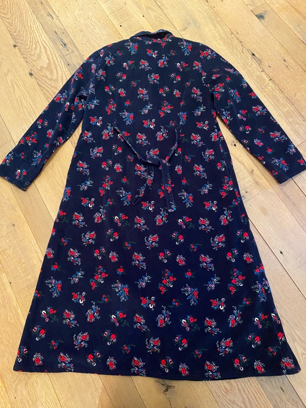 The Vermont Country Store Pin Corduroy Prairie Cottagecore Modest Floral Dress L - Picture 10 of 11